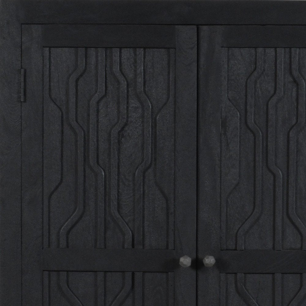 36" Graphite Solid Wood Accent Cabinet With Two Doors