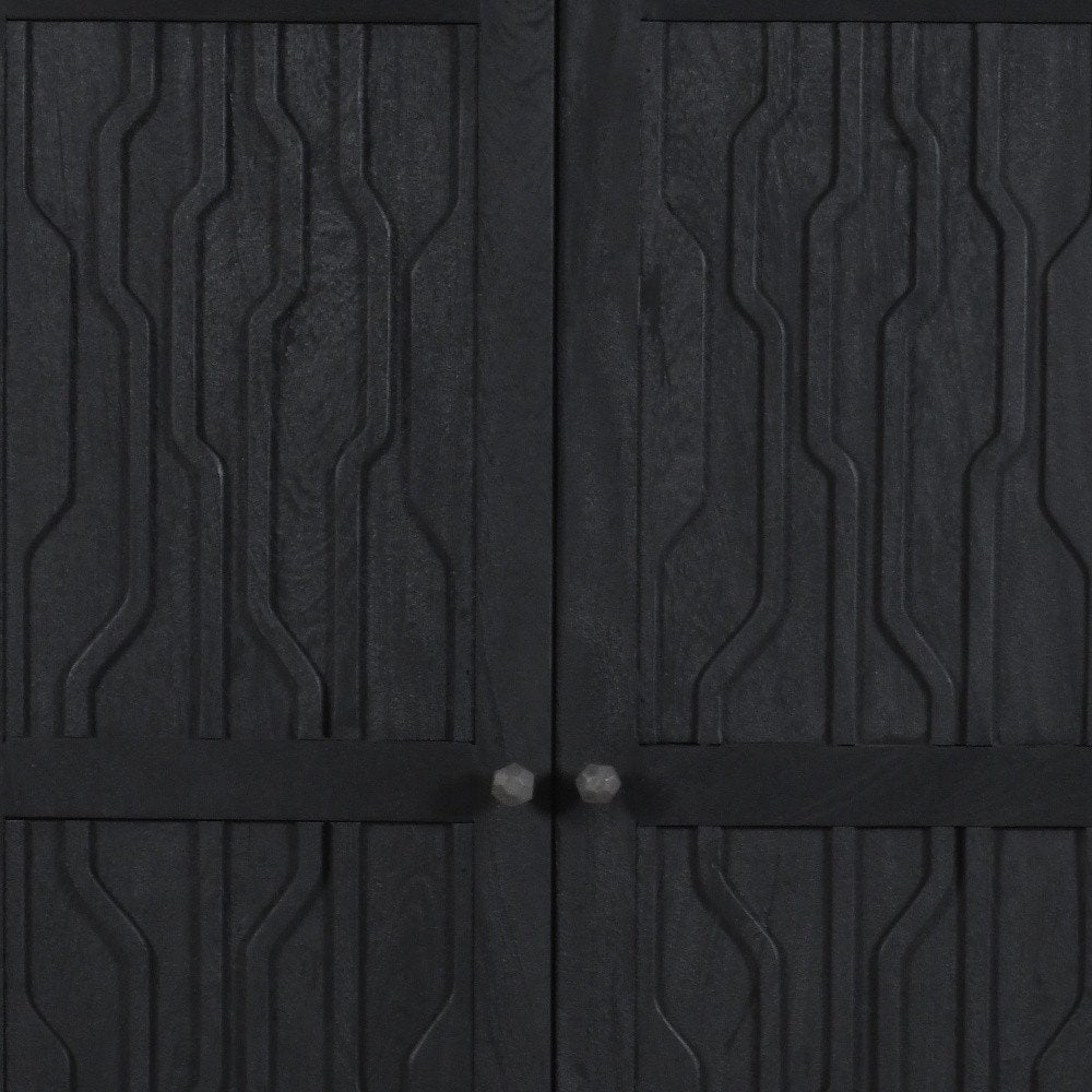 36" Graphite Solid Wood Accent Cabinet With Two Doors