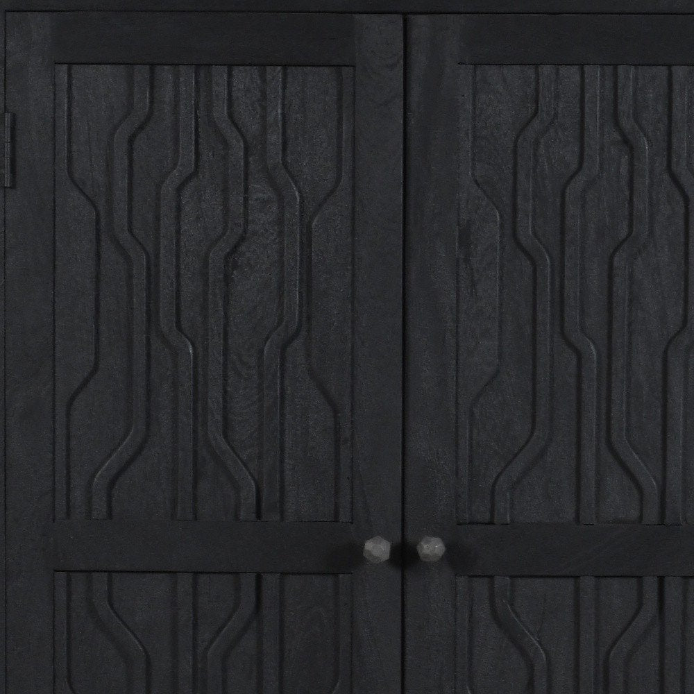 36" Graphite Solid Wood Accent Cabinet With Two Doors