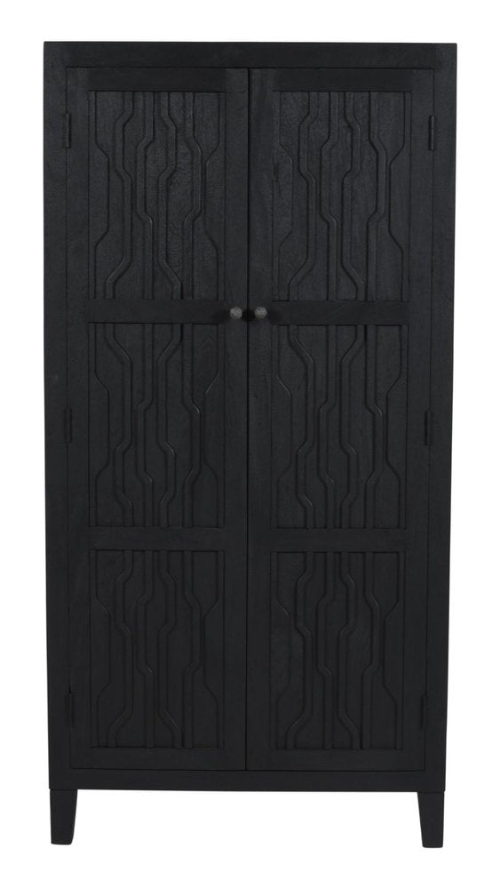 36" Graphite Solid Wood Accent Cabinet With Two Doors