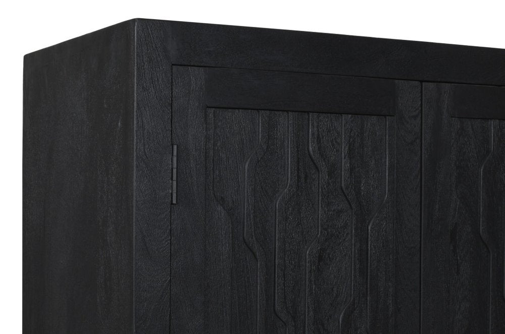 36" Graphite Solid Wood Accent Cabinet With Two Doors