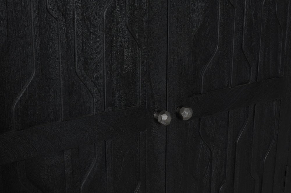 36" Graphite Solid Wood Accent Cabinet With Two Doors