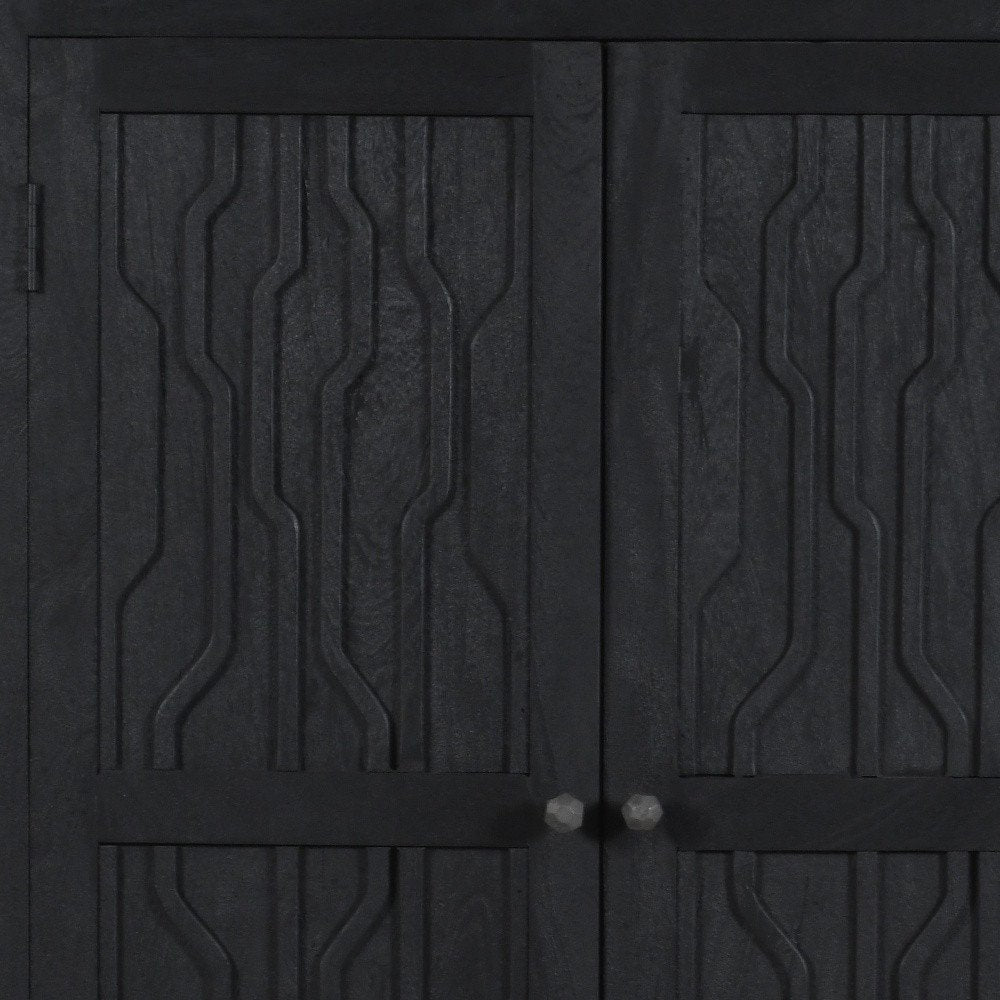 36" Graphite Solid Wood Accent Cabinet With Two Doors