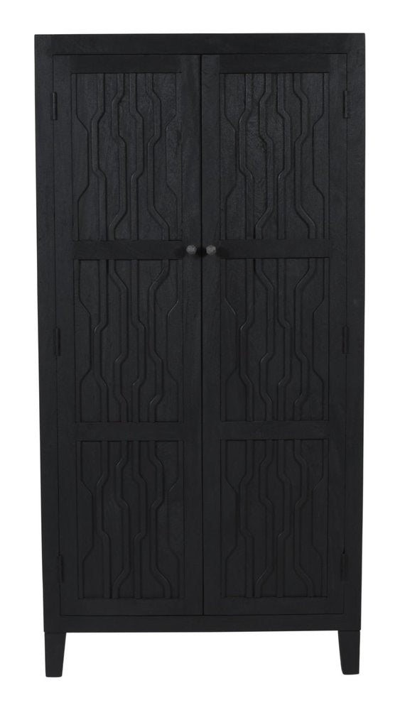 36" Graphite Solid Wood Accent Cabinet With Two Doors