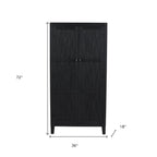 36" Graphite Solid Wood Accent Cabinet With Two Doors