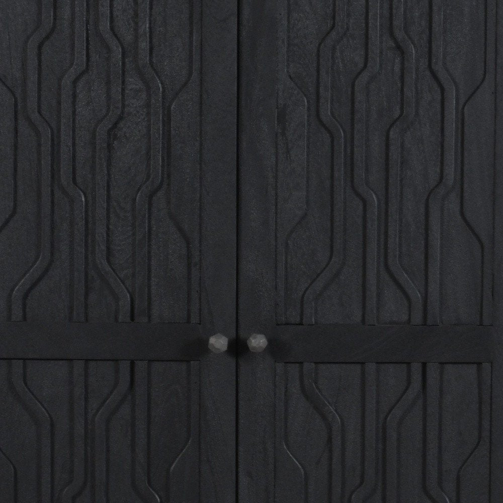36" Graphite Solid Wood Accent Cabinet With Two Doors