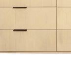 56" Natural Solid Wood Six Drawer Dresser