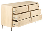 68" Natural Solid Wood Six Drawer Dresser