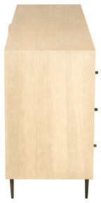 68" Natural Solid Wood Six Drawer Dresser