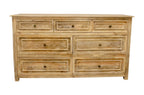 68" Natural Solid Wood Seven Drawer Double Dresser