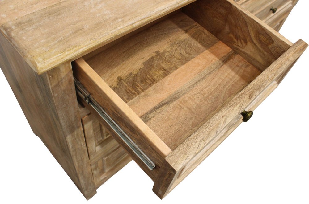 68" Natural Solid Wood Seven Drawer Double Dresser
