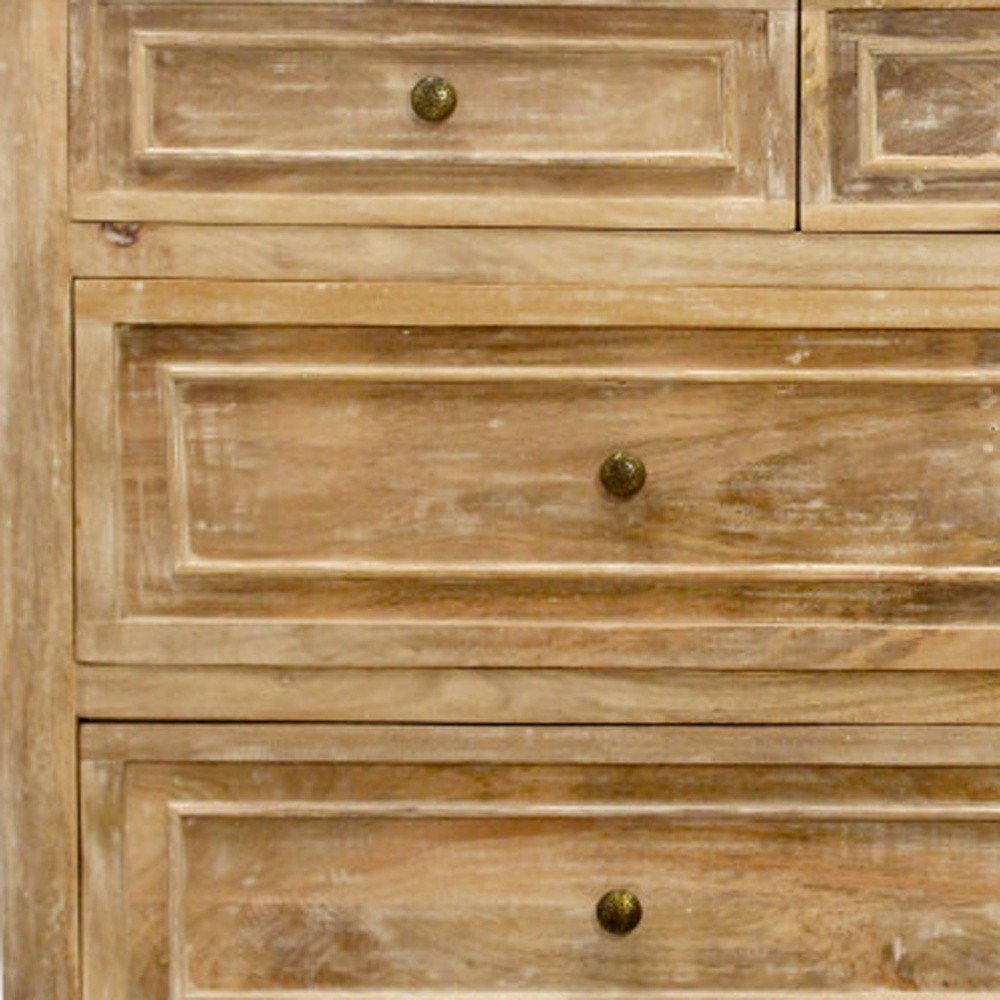 68" Natural Solid Wood Seven Drawer Double Dresser