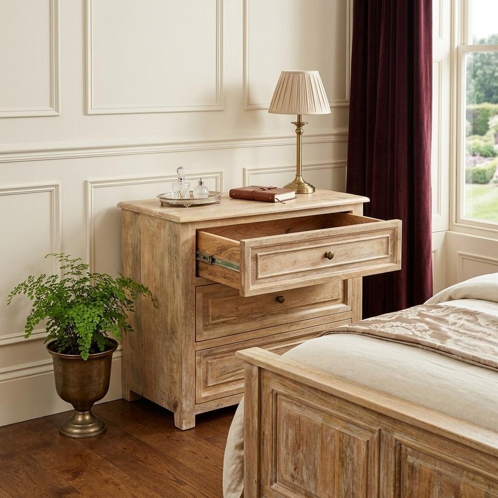 68" Natural Solid Wood Seven Drawer Double Dresser