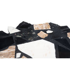 33" Black Brown White and Gold Terrazzo and Iron Coffee Table