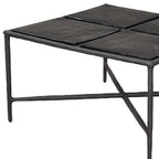 31" Black Glass and Aluminum Square Coffee Table