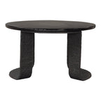 32" Black Glass and Aluminum Round Pedestal Coffee Table