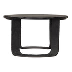 32" Black Glass and Aluminum Round Pedestal Coffee Table