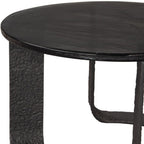 32" Black Glass and Aluminum Round Pedestal Coffee Table
