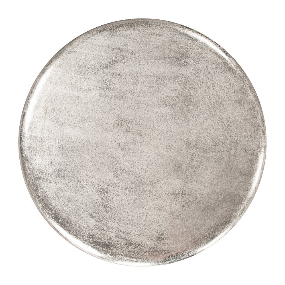 32" Silver Aluminum Round Pedestal Coffee Table