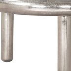 32" Silver Aluminum Round Pedestal Coffee Table