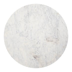 51" White and Black Marble and Wood Pedestal Base Round Top Dining Table