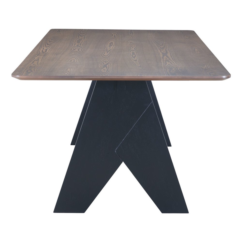 79" Espresso Solid Wood Cross Leg Base Dining Table