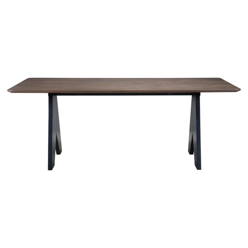 79" Espresso Solid Wood Cross Leg Base Dining Table