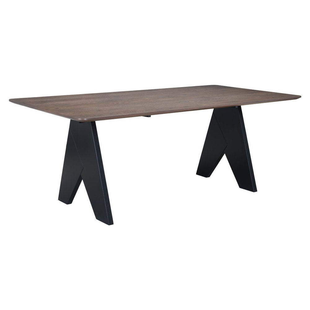 79" Espresso Solid Wood Cross Leg Base Dining Table