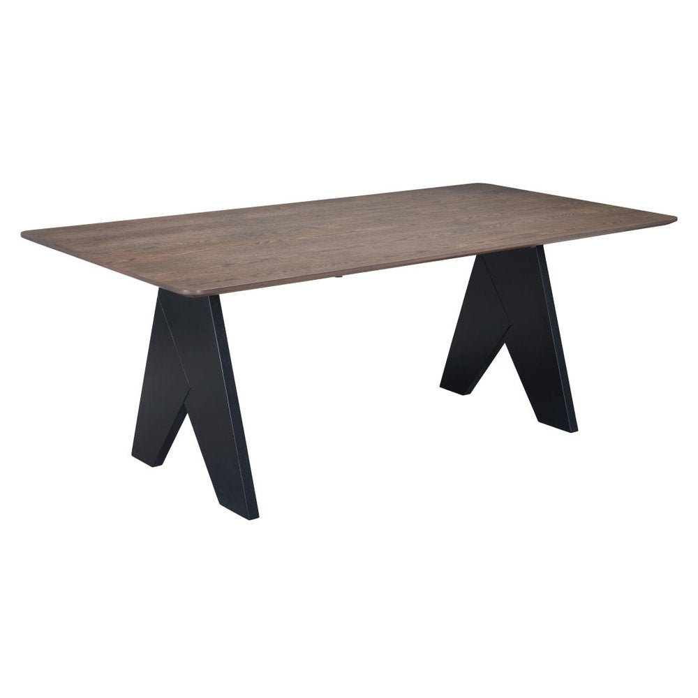 79" Espresso Solid Wood Cross Leg Base Dining Table