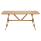 63" Natural Solid Wood Trestle Base Dining Table