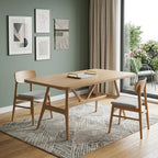 63" Natural Solid Wood Trestle Base Dining Table