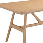 63" Natural Solid Wood Trestle Base Dining Table