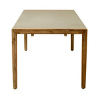 79" Gray and Natural Faux Concrete and Solid Wood Dining Table