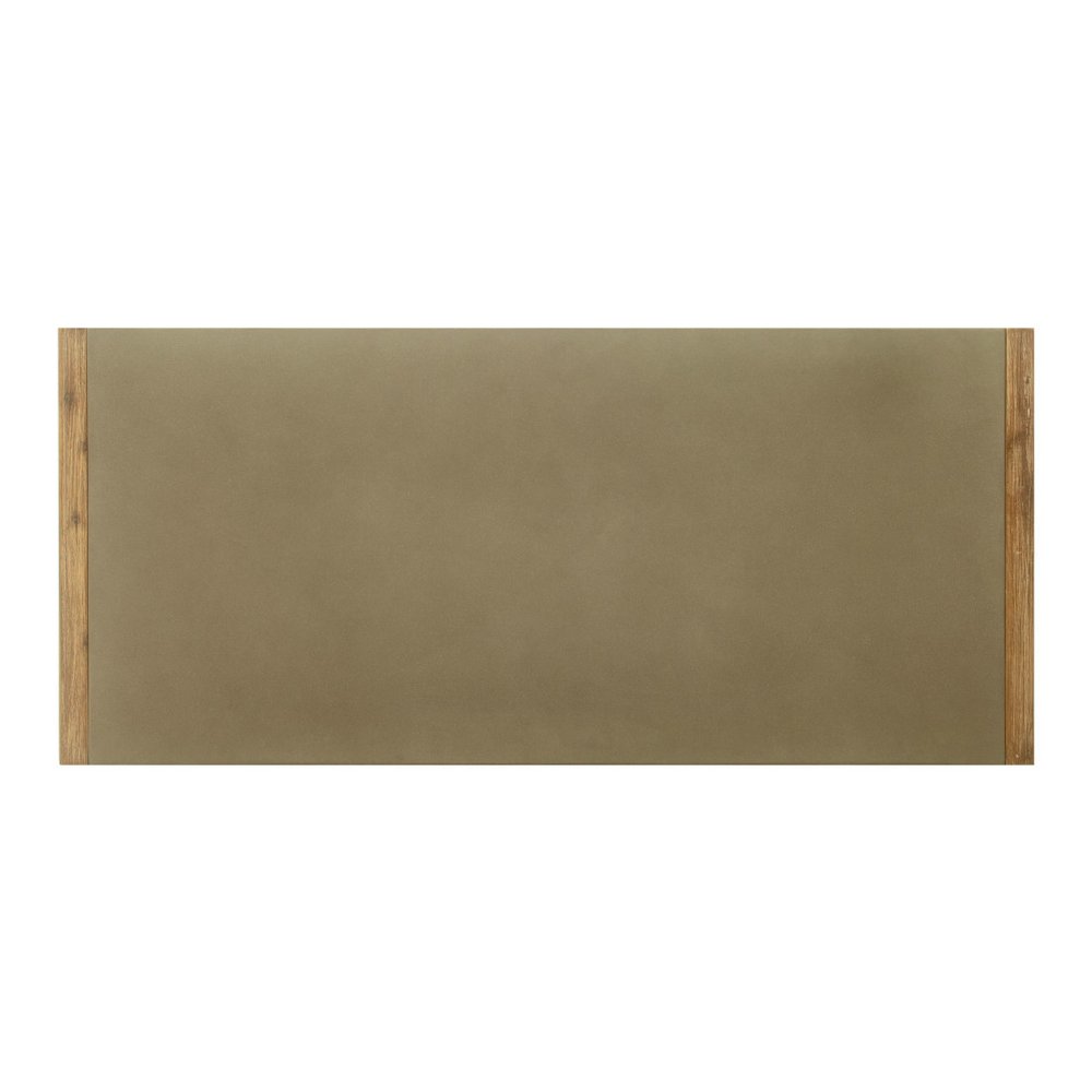 79" Gray and Natural Faux Concrete and Solid Wood Dining Table