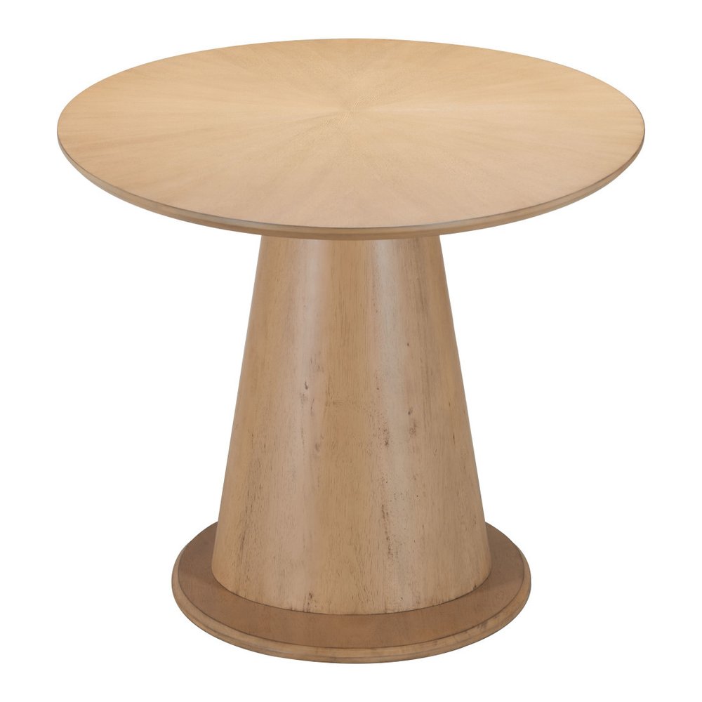 71" Natural Solid Wood Pedestal Base Oval Dining Table