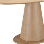 71" Natural Solid Wood Pedestal Base Oval Dining Table