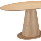 71" Natural Solid Wood Pedestal Base Oval Dining Table