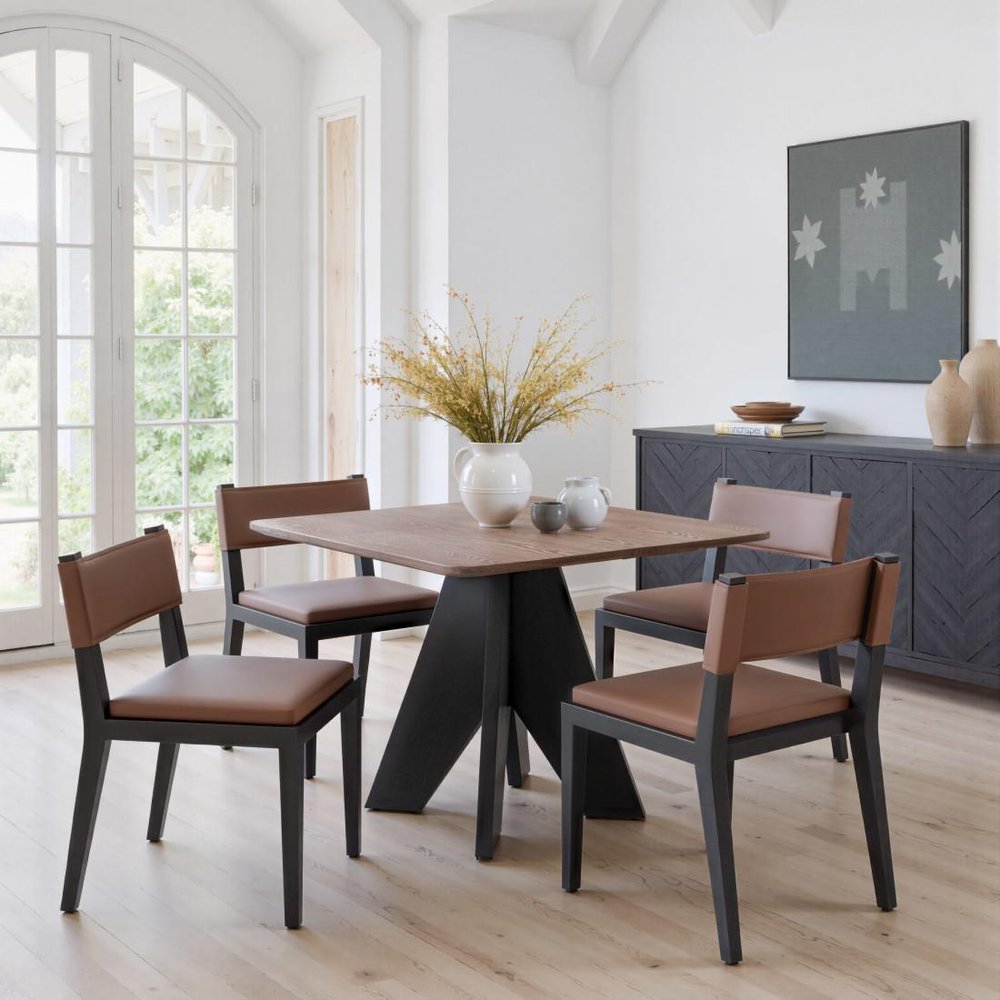 79" Espresso Solid Wood Cross Leg Base Dining Table