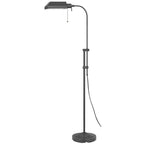 Gray Metal Adjustable Reading Floor Lamp With Gray Metal Shade
