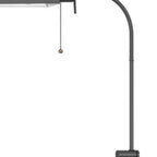 Gray Metal Adjustable Reading Floor Lamp With Gray Metal Shade