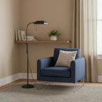 Gray Metal Adjustable Reading Floor Lamp With Gray Metal Shade