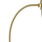 68" Antiqued Brass Metal Reading Floor Lamp With Off White Fabric Empire Shade