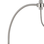 68" Nickel Metal Reading Floor Lamp With White Fabric Empire Shade
