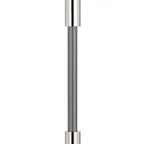 60" Silver Metal Floor Lamp With White Fabric Drum Shade