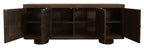 80" Dark Brown Distressed Solid Wood Sideboard Soft Close with Four Doors