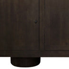80" Dark Brown Distressed Solid Wood Sideboard Soft Close with Four Doors