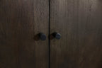 108" Dark Brown Distressed Solid Wood Sideboard Soft Close with Six Doors
