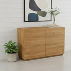 48" Tan Distressed Solid Wood Sideboard Soft Close with Two Doors