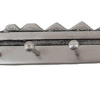 16" Silver Five Hook Wall Mount Key Shaped Coat Rack