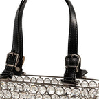 11" Black And Silver Crystals And Metal Magazine Holder